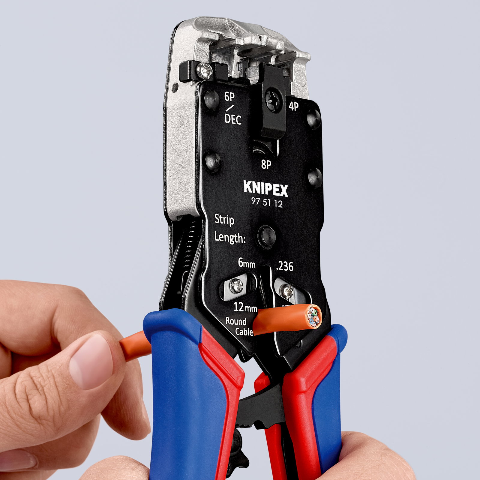 KNIPEX 97 51 12 Crimping Pliers for Western plugs with multi-component handles burnished 200 mm – Image 5 of 5