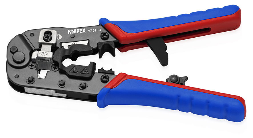 KNIPEX 97 51 13 Crimping Pliers for RJ45 Western plugs with multi-component handles burnished 190 mm – Image 2 of 5