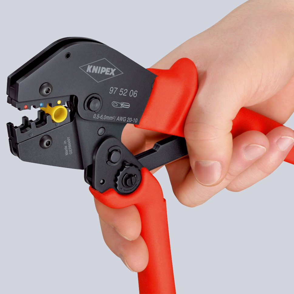 KNIPEX 97 52 04 Crimping Pliers for two-hand operation with non-slip plastic grips burnished 250 mm – Image 3 of 5