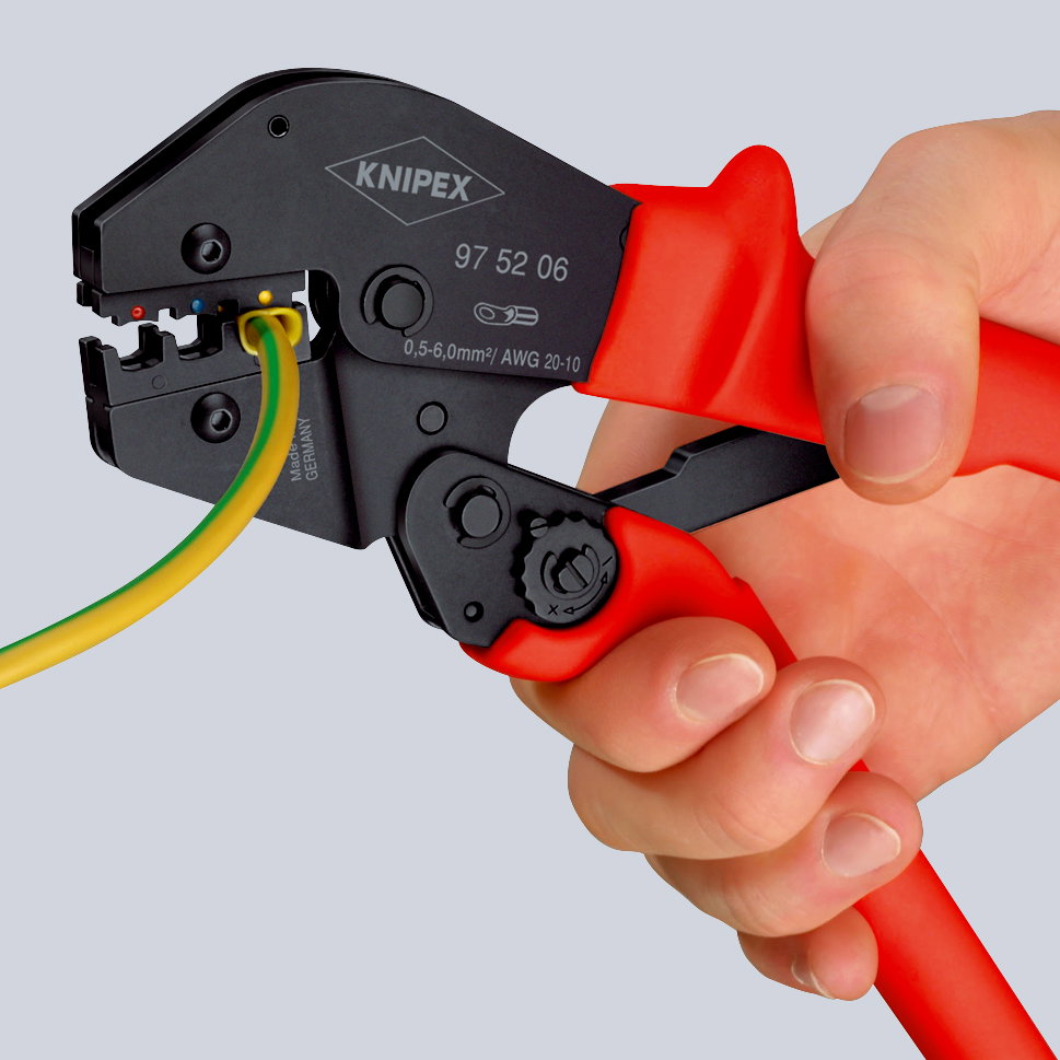 KNIPEX 97 52 04 Crimping Pliers for two-hand operation with non-slip plastic grips burnished 250 mm – Image 4 of 5