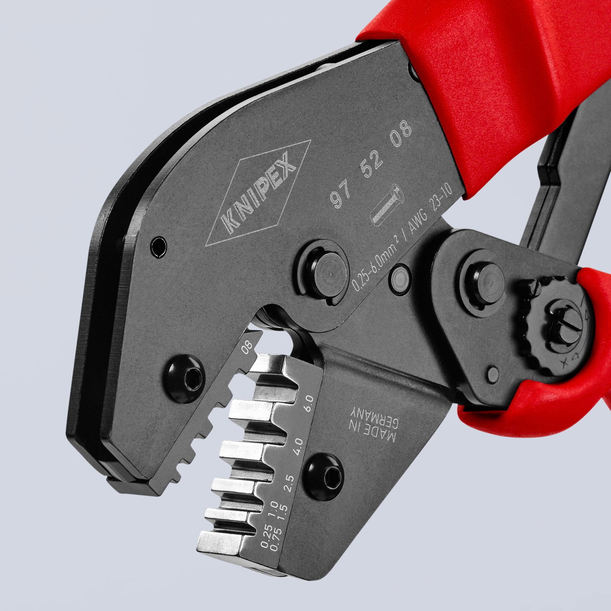 KNIPEX 97 52 08 Crimping Pliers for two-hand operation with non-slip plastic grips burnished 250 mm – Image 6 of 6