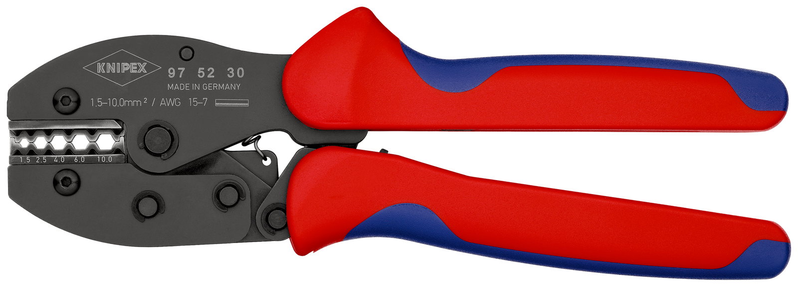 KNIPEX 97 52 30 PreciForce Crimping Pliers with multi-component handles burnished 220 mm