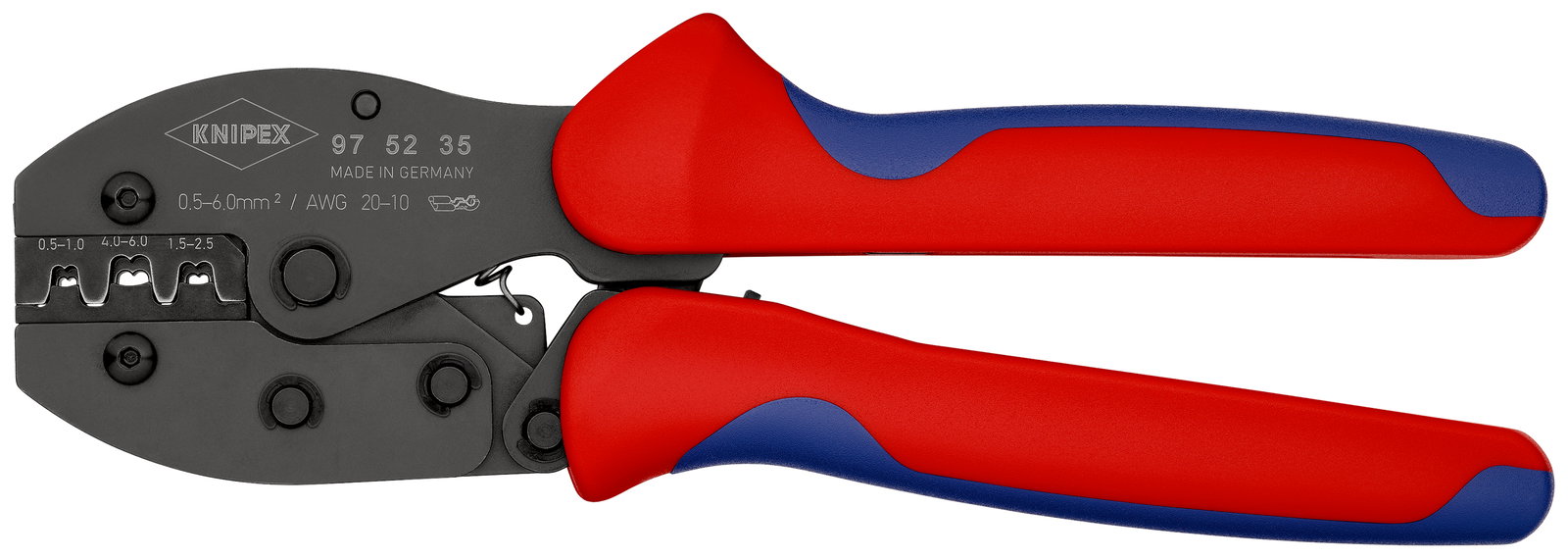 KNIPEX 97 52 35 PreciForce Crimping Pliers with multi-component handles burnished 220 mm