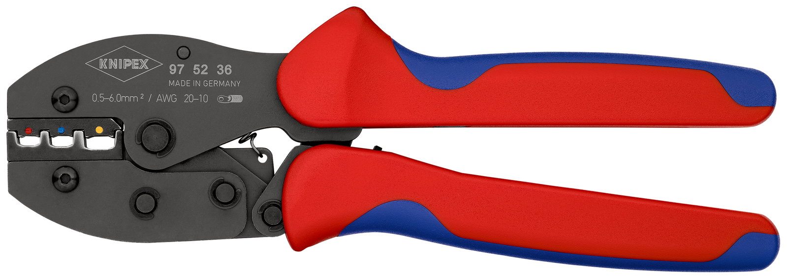 KNIPEX 97 52 36 PreciForce Crimping Pliers with multi-component handles burnished 220 mm