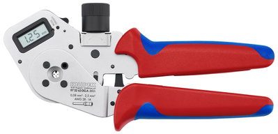 KNIPEX 97 52 63 DG A Four-Mandrel Crimping Pliers for turned contacts with multi-component handles chrome-plated 175 mm
