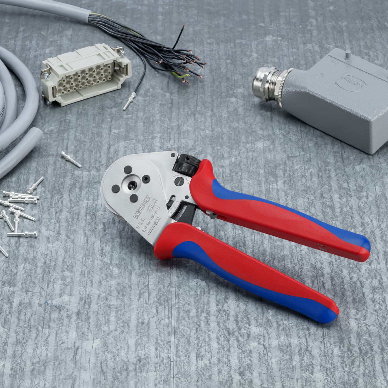 KNIPEX 97 52 65 Four-Mandrel Crimping Pliers for turned contacts with multi-component handles chrome-plated 230 mm – Image 3 of 5