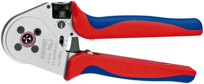 KNIPEX 97 52 65 A Four-Mandrel Crimping Pliers for turned contacts with multi-component grips chrome-plated 250 mm