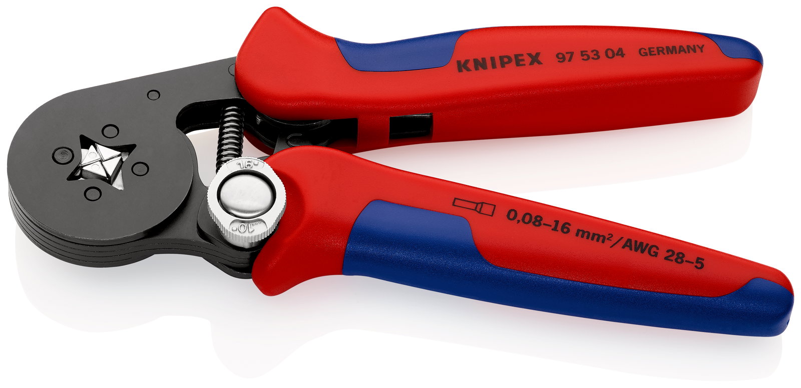 KNIPEX 97 53 04 Self-Adjusting Crimping Pliers for wire ferrules with lateral access with multi-component handles burnished 180 mm – Image 2 of 4