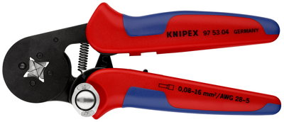 KNIPEX 97 53 04 Self-Adjusting Crimping Pliers for wire ferrules with lateral access with multi-component grips burnished 180 mm