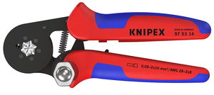 KNIPEX 97 53 14 Self-Adjusting Crimping Pliers for wire ferrules with lateral access with multi-component grips burnished 180 mm