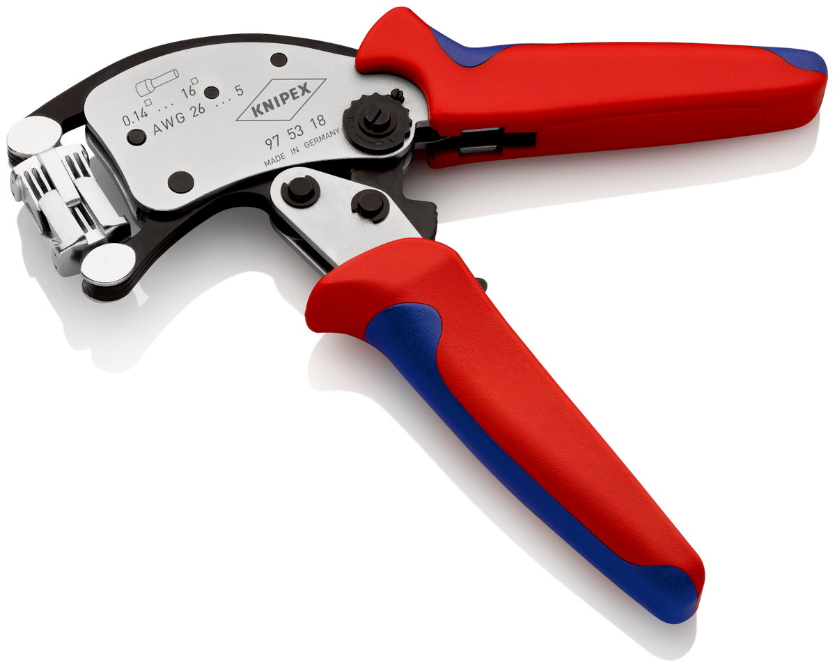 KNIPEX 97 53 18 Twistor16® Self-Adjusting Crimping Pliers for wire ferrules with rotatable die head with multi-component handles chrome-plated 200 mm – Image 2 of 6