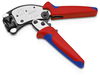 KNIPEX 97 53 19 Twistor® T Self-Adjusting Crimping Pliers for wire ferrules with rotatable die head with multi-component grips chrome-plated 200 mm
