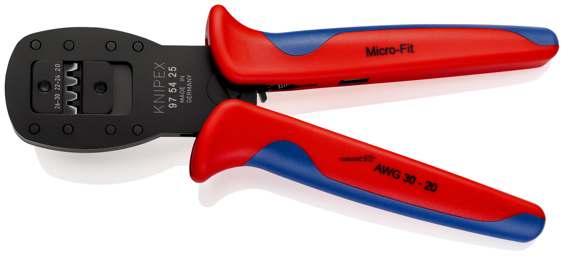 KNIPEX 97 54 25 Crimping Pliers for micro plugs parallel crimping For connectors in the Micro-Fit series from Molex LLC with multi-component handles burnished 190 mm – Image 2 of 5
