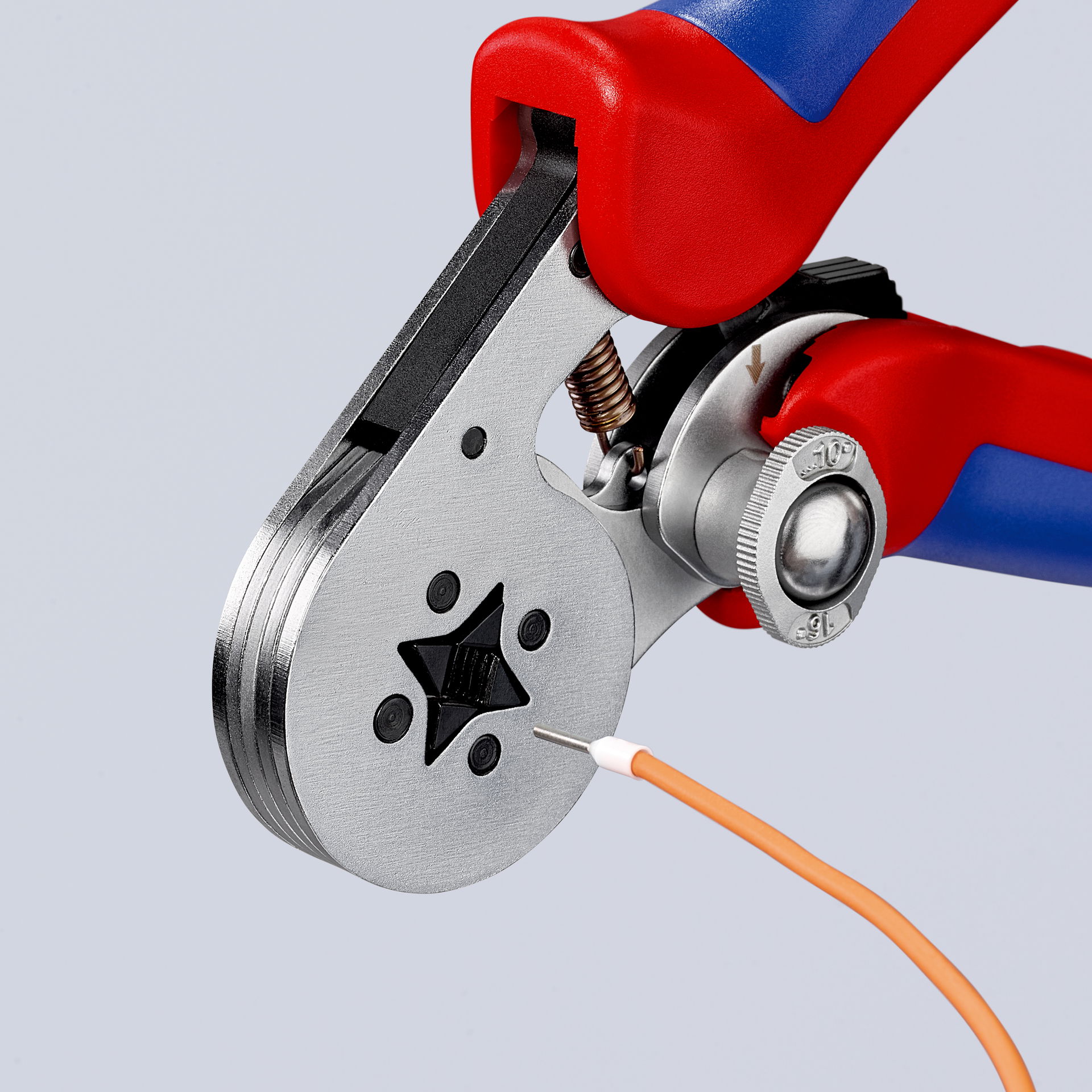 KNIPEX 97 55 04 Self-Adjusting Crimping Pliers for wire ferrules with lateral access with multi-component handles chrome-plated 180 mm – Image 4 of 6