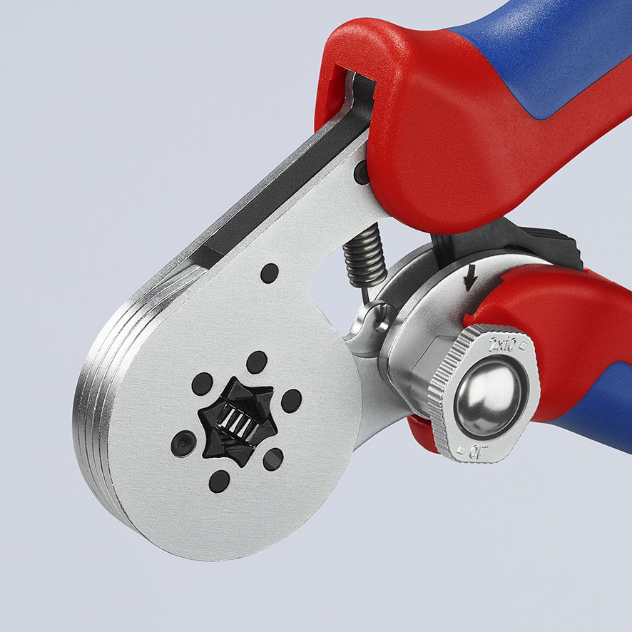 KNIPEX 97 55 14 Self-Adjusting Crimping Pliers for wire ferrules with lateral access with multi-component handles chrome-plated 180 mm – Image 7 of 7