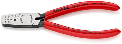 KNIPEX 97 61 145 F Crimping Pliers for wire ferrules plastic coated 145 mm