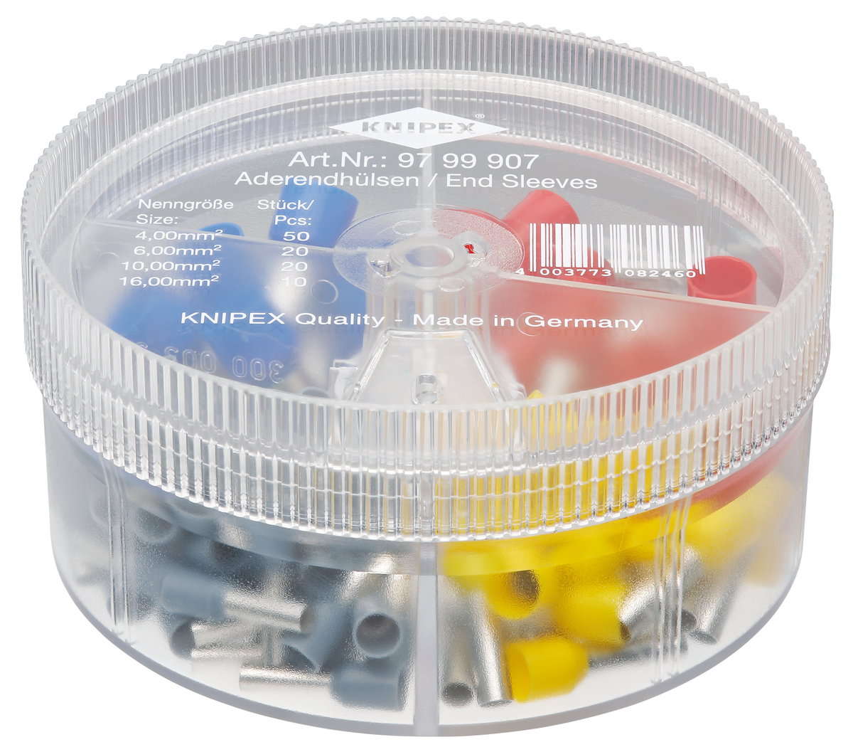 KNIPEX 97 99 907 Assortment boxes with 100 insulated wire ferrules 4 parts 