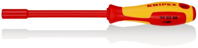 KNIPEX 98 03 06 Nut Driver with screwdriver handle insulating multi-component handle, VDE-tested burnished 232 mm