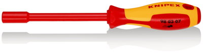 KNIPEX 98 03 07 Nut Driver with screwdriver handle insulating multi-component handle, VDE-tested burnished 237 mm