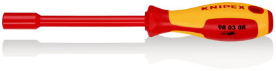 KNIPEX 98 03 08 Nut Driver with screwdriver handle insulating multi-component handle, VDE-tested burnished 237 mm