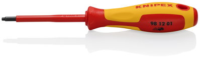 KNIPEX 98 12 01 Screwdriver for Robertson screws R1 insulating multi-component handle, VDE-tested burnished 185 mm
