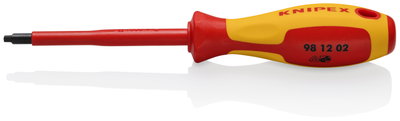 KNIPEX 98 12 02 Screwdriver for Robertson screws R2 insulating multi-component handle, VDE-tested burnished 210 mm