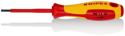 KNIPEX 98 13 30 Screwdriver for hexagon socket screws insulating multi-component handle, VDE-tested burnished 182 mm