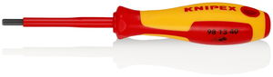 KNIPEX 98 13 40 Screwdriver for hexagon socket screws insulating multi-component handle, VDE-tested burnished 182 mm