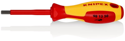 KNIPEX 98 13 50 Screwdriver for hexagon socket screws insulating multi-component handle, VDE-tested burnished 187 mm