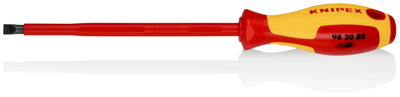 KNIPEX 98 20 80 Screwdrivers for slotted screws insulating multi-component handle, VDE-tested burnished 295 mm