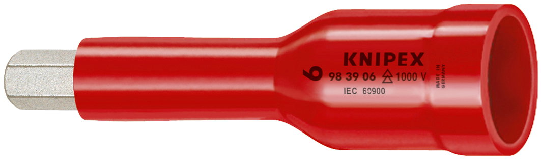 KNIPEX 98 49 08 Hexagon Socket for hexagonal socket screws with internal square 1/2" 75 mm