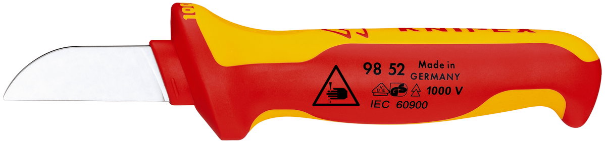 KNIPEX 98 52 Cable Knife insulating multi-component handle, VDE-tested 190 mm