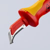 KNIPEX 98 55 Stripping Knives with guide shoe insulating multi-component handle, VDE-tested 180 mm