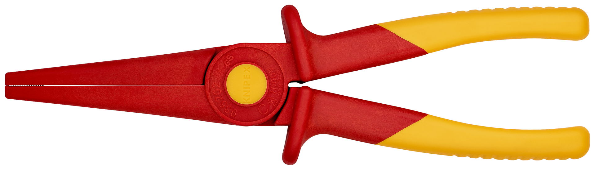 KNIPEX 98 62 02 Plastic Snipe Nose Pliers insulating with soft plastic zone for better grip plastic 220 mm
