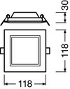 DOWNLIGHT SLIM SQUARE 105 6 W 3000 K WT