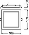 DOWNLIGHT SLIM SQUARE 155 12 W 3000 K WT