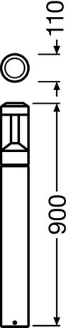 OUTDOOR BOLLARD LANTERN 12 W 3000 K IP54 GY