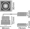 SPOT SQUARE DARKLIGHT ADJUST 8 W 3000 K BK