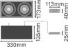 SPOT MULTI 2x30W 3000K FL WT/BK