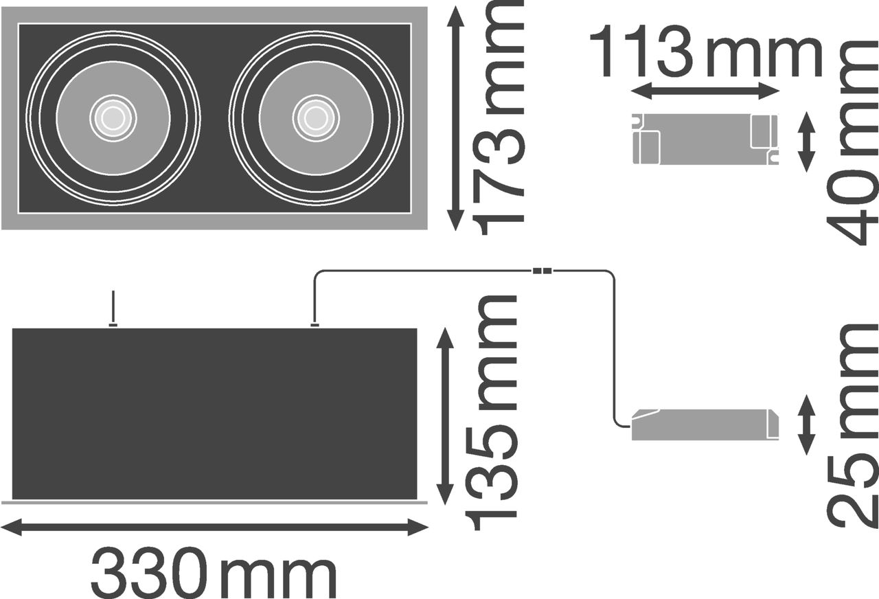 SPOT MULTI 2x30W 4000K FL WT/BK – Görsel 2 / 2