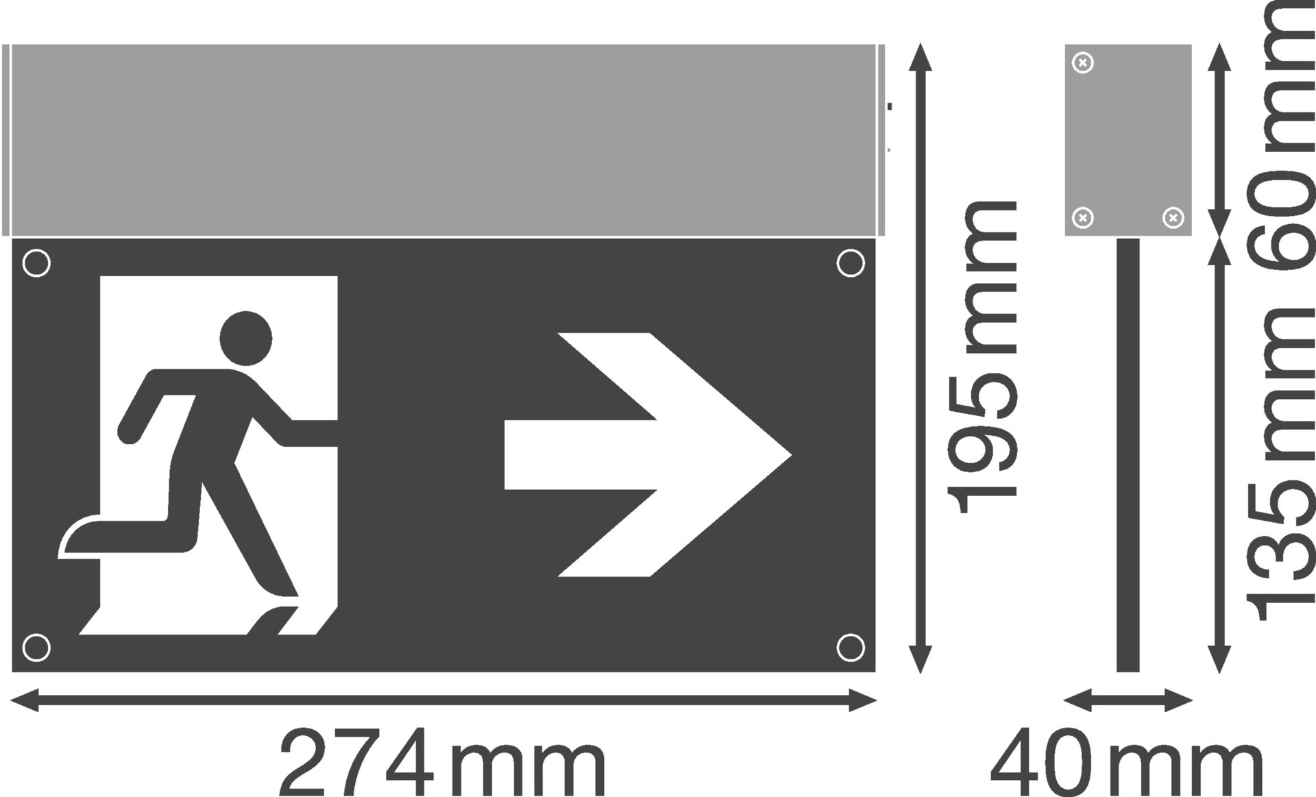 EMERGENCY EXIT SIGN HB 27M 3/8H AT – Görsel 2 / 2