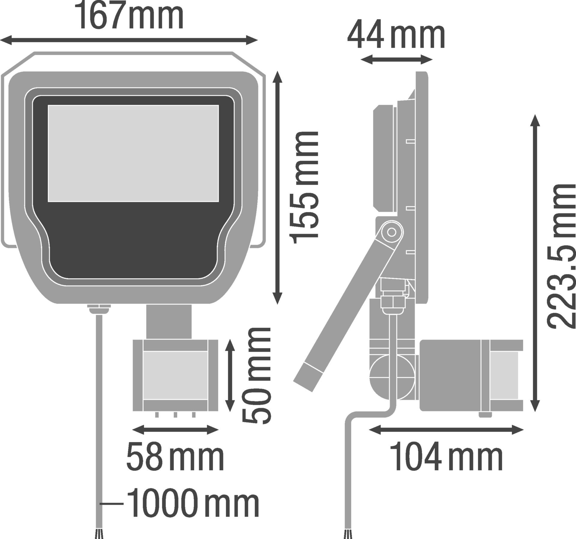 FLOODLIGHT MOTION SENSOR 20 20 W 4000 K IP65 BK S – Görsel 2 / 2