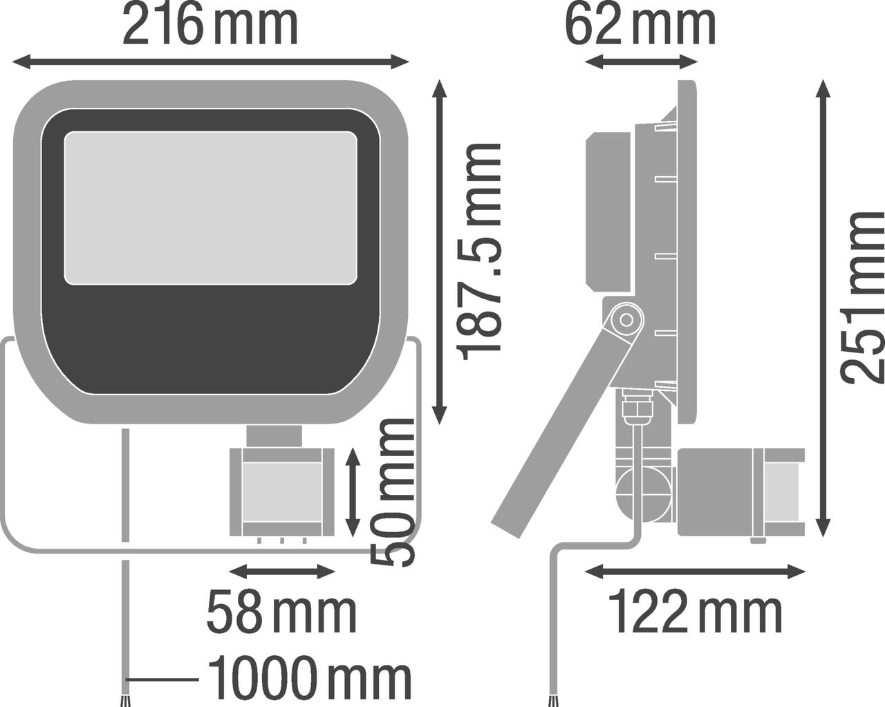 FLOODLIGHT MOTION SENSOR 50 50 W 4000 K IP65 BK S – Görsel 2 / 2