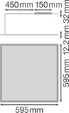 PANEL 600 36 W 3000 K OP WT