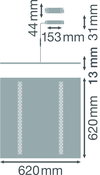 PANEL IndiviLED® EMERGENCY 625 33 W 3000 K