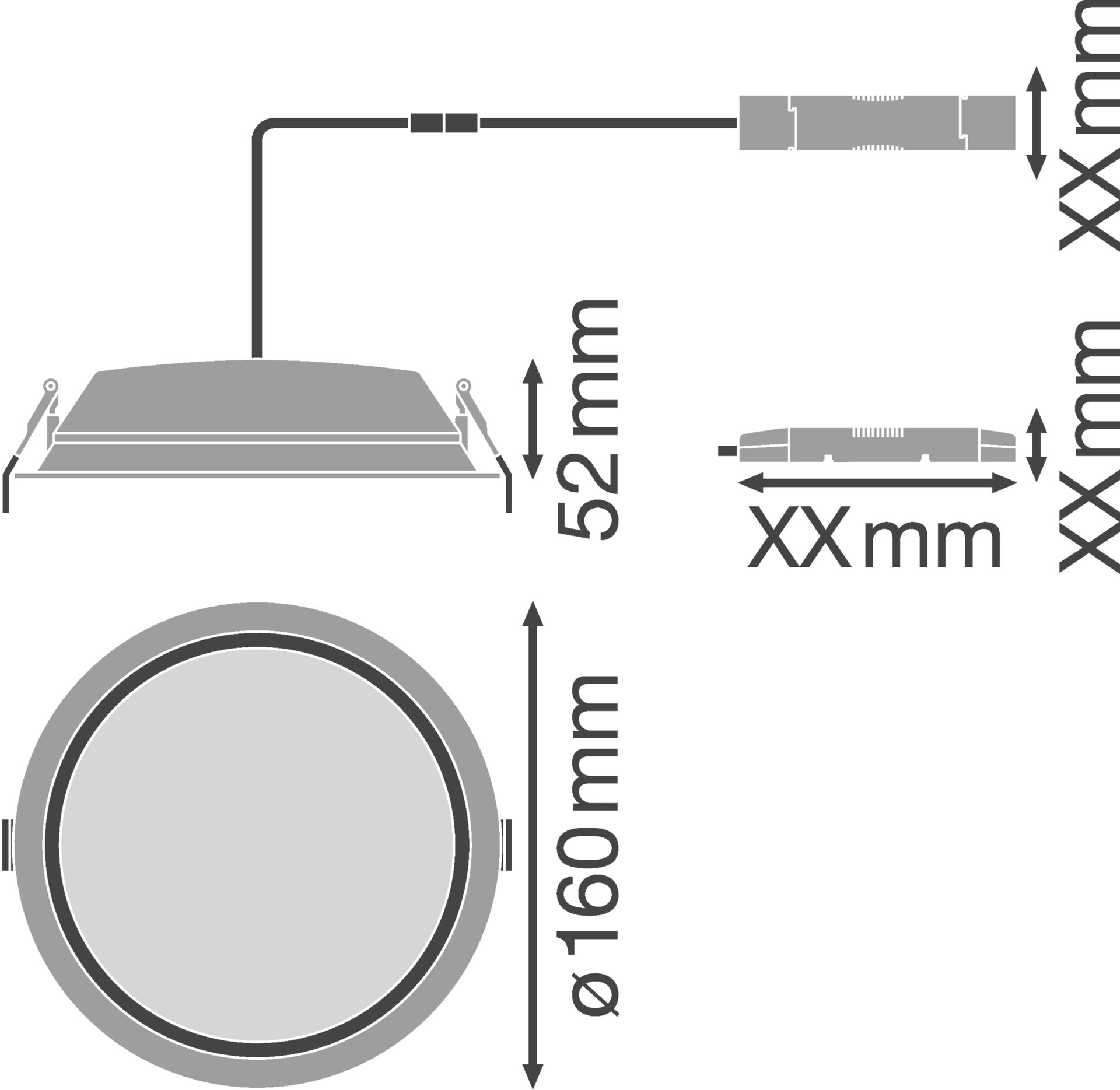 DOWNLIGHT ALU DALI 150 14 W 3000 K IP44 WT – Görsel 2 / 2