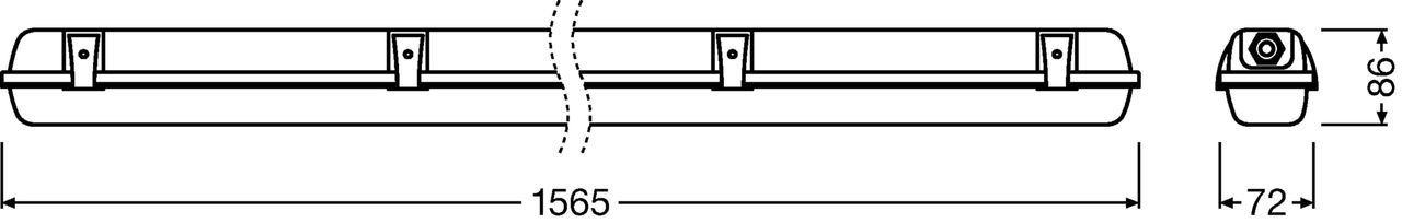 DAMP PROOF HOUSING 1500 1x Lamp IP65 – Görsel 2 / 2