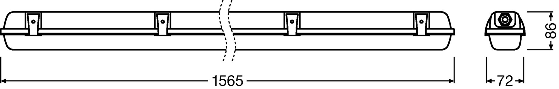DAMP PROOF HOUSING 1500 1x Lamp IP65 – Görsel 2 / 2