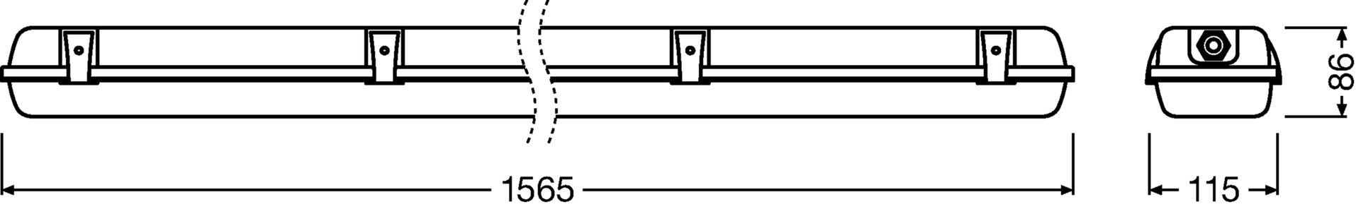 DAMP PROOF HOUSING 1500 2x Lamp IP65 – Görsel 2 / 2