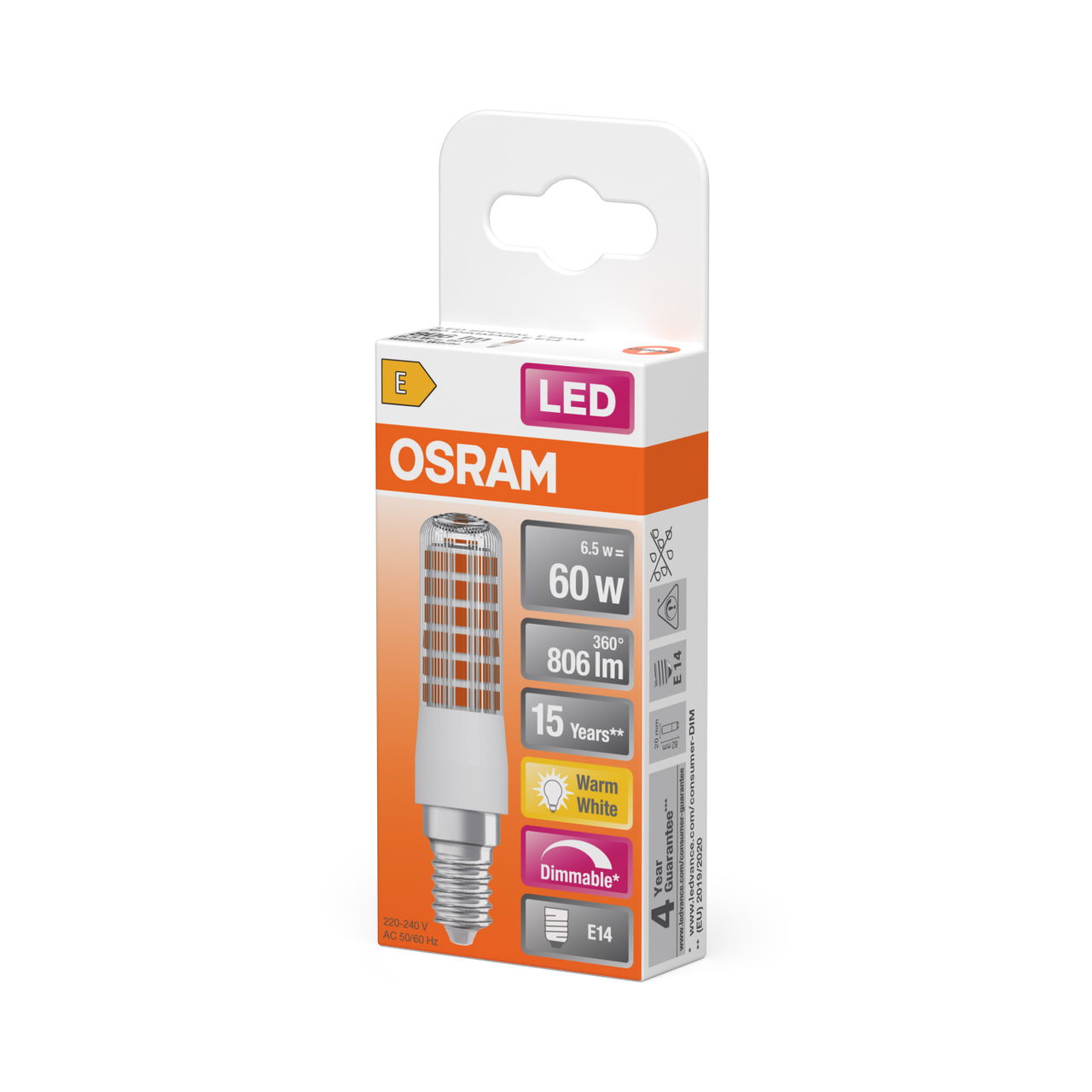 LED SPECIAL T SLIM DIM 6.5W 827 Clear E14 – Image 2 of 7